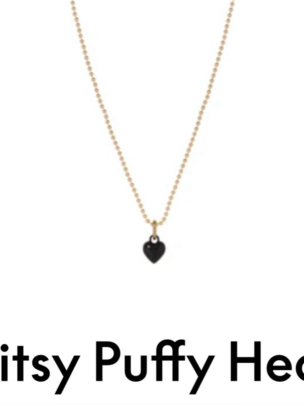 Roxanne Assoulin The Itsy Bitsy Puffy Heart Charm Necklace Black